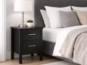 Bedroom Furniture: Arctic 2 Drawer Bedside White/Black