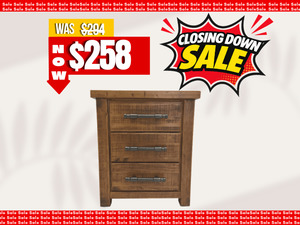 Bedroom Furniture: Pinegate 3 Drawer Bedside