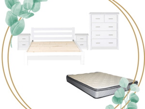 Bed and Bedroom: Arctic 4 Piece Bedroom Suite – White