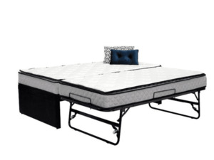 Bedroom Furniture: Pop up Trundle Bed with Bonnell King Single and Single Mattresses