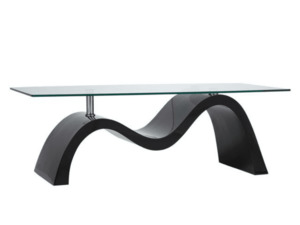 Lounge and Living: The Wave Coffee Table with Glass Top Black