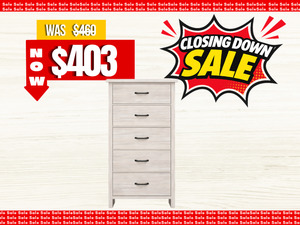 Bedroom Furniture: Boston 5 Drawer Slimboy