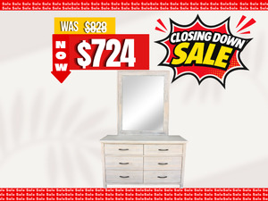 Boston 6 Drawer Dresser & Mirror