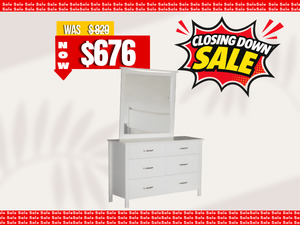Anita 6 Drawer Dresser & Mirror