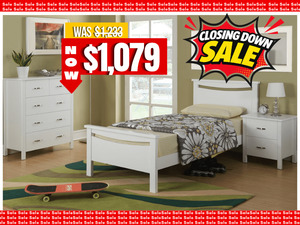 Anita 3 Piece Kid Bedroom Suite with Single/King Single Slat Bed