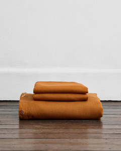 Rust 100 French Flax Linen Bedding: Rust 100% French Flax Linen Duvet Cover Set