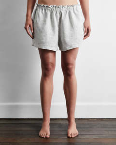 Sleepwear: Pinstripe 100% French Flax Linen Shorts