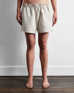 Oatmeal 100% French Flax Linen Shorts
