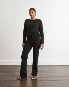 Veranda Linen Knit Pants in Charcoal