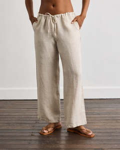Pants: Lounge Linen Pants in Oatmeal