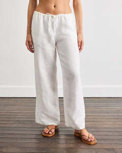 Pants: Lounge Linen Pants in White