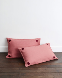 Pink Clay & Mulberry 100% French Flax Linen Amour Pillowcases (Set of Two)