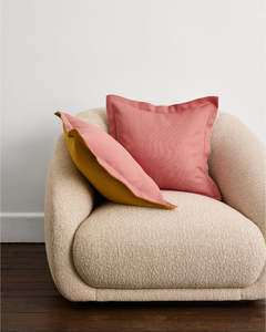 Pink Clay & Turmeric 100% French Flax Linen Cushion Cover