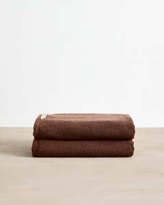 Bath: Espresso Cotton Terry Bath Towels (Set of Two)