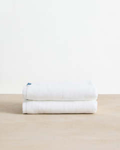 Crisp White Cotton Terry Bath Towels (Set of Two)