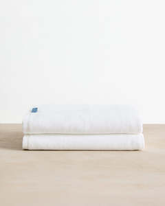 Crisp White Cotton Terry Bath Sheets (Set of Two)