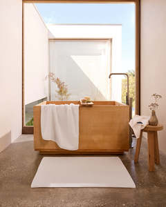 Bath Towels: Crisp White Cotton Terry Bath Towel