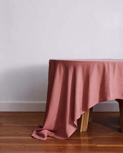 Tablecloths: Pink Clay 100% French Flax Linen Tablecloth