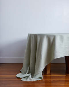 Tablecloths: Sage 100% French Flax Linen Tablecloth