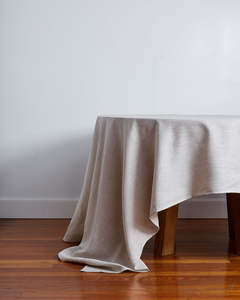 Tablecloths: Oatmeal 100% French Flax Linen Tablecloth