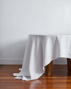Tablecloths: White 100% French Flax Linen Tablecloth