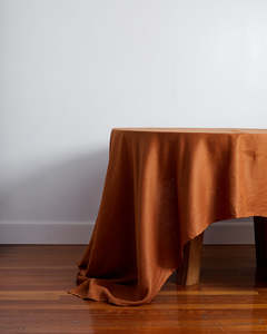 Tablecloths: Rust 100% French Flax Linen Tablecloth