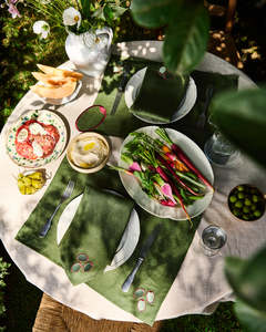 Placemats: Les Fruits Olive Placemats (Set of Four)