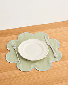 Placemats: Sage & Coast 100% French Flax Linen Petal Placemats (Set of Four)