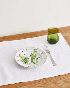 Bitossi Home Green Flower Dessert Plate