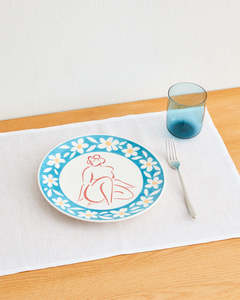 Liv & Dom x Bed Threads 'Blossom' Ceramic Dinner Plate