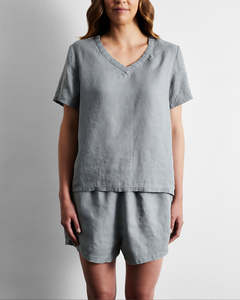 T Shirts: Mineral 100% French Flax Linen T-Shirt