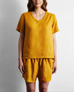 Turmeric 100% French Flax Linen T-Shirt