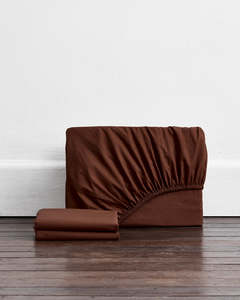 Espresso Organic Cotton Fitted Sheet Set