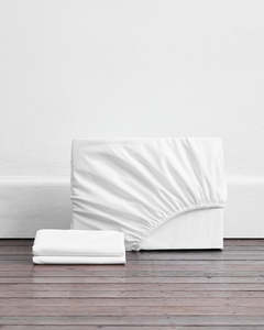 Sheets: Crisp White Organic Cotton Fitted Sheet Set