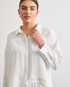 Lounge Long Sleeve Shirt in White