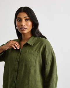 Long Sleeve Shirts: Lounge Long Sleeve Shirt in Olive