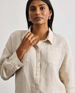 Long Sleeve Shirts: Lounge Long Sleeve Shirt in Oatmeal