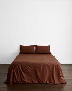 Double Bed Sheets: Espresso Organic Cotton Bedding Set