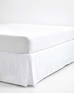 White 100% French Flax Linen Valance