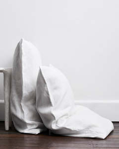 White 100 French Flax Linen Bedding: White 100% French Flax Linen Pillowcases (Set of Two)