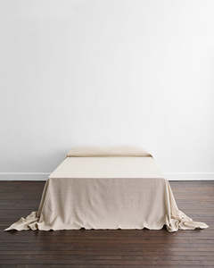 Oatmeal 100 French Flax Linen Bedding: Oatmeal Heavy Linen Bed Cover