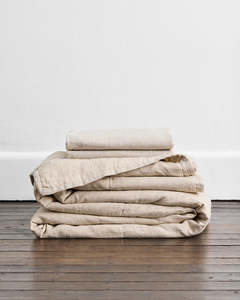 Oatmeal 100 French Flax Linen Bedding: Oatmeal 100% French Flax Linen Quilt Set