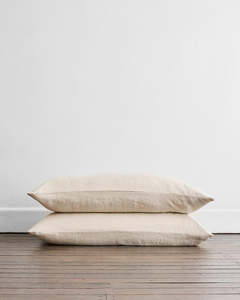 Oatmeal 100% French Flax Linen King Pillowcases (Set of Two)
