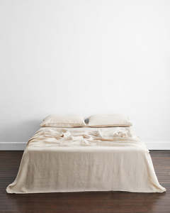 Oatmeal 100% French Flax Linen Flat Sheet