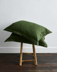 Olive Quilted Pillowcases (Set of Two)