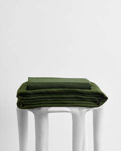 Olive 100% French Flax Linen Sheet Set