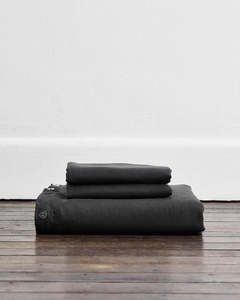 Charcoal 100 French Flax Linen Bedding: Charcoal 100% French Flax Linen Duvet Cover Set