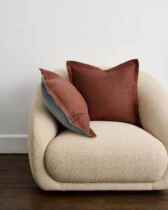 Heavy Linen Cushion Covers: Cacao & Lagoon 100% French Flax Linen Cushion Cover