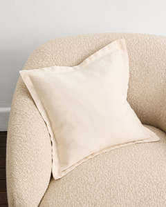 Heavy Linen Cushion Covers: Crème 100% French Flax Linen Cushion Cover