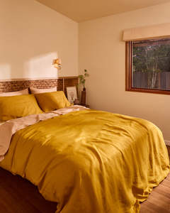 Bedding Bundles: Turmeric & Terracotta 100% French Flax Linen Bedding Bundle